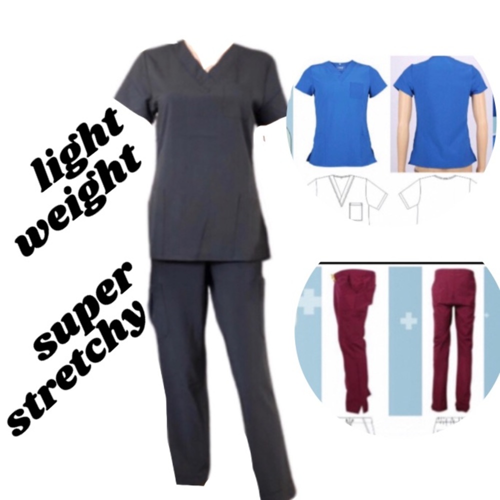 002 B/S Scrub Set Stretchable Black LARGE
